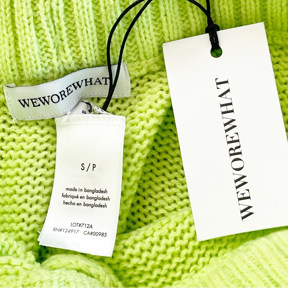 NWT WeWoreWhat Womens Neon Green Knit Sweater Shorts - Picture 5 of 5